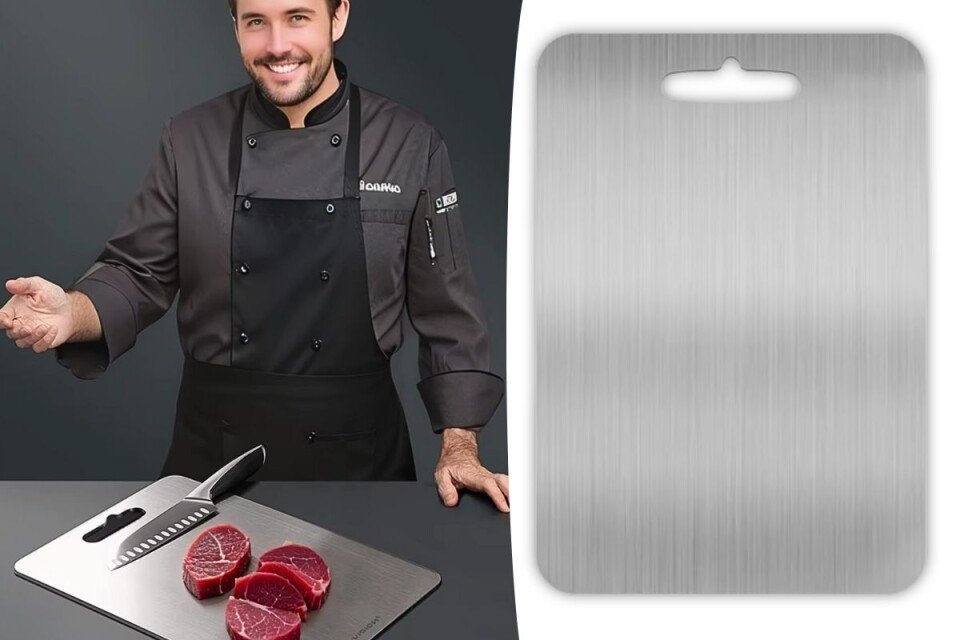 Deska do krojenia ze stali nierdzewnej ProSteelChop, 30x20 cm