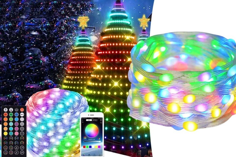 GlowSpire™ LED praznična svetla, 100 LED dioda, aplikacija