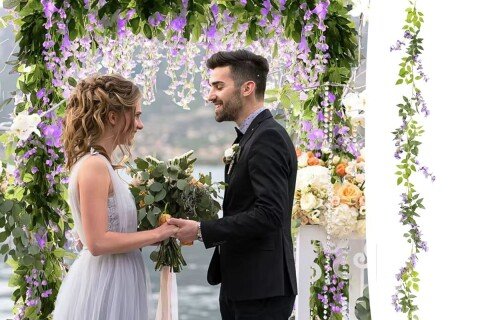 Wisterialuxe penjačica sa cvetovima glicinije, 5 pramenova, 180 cm