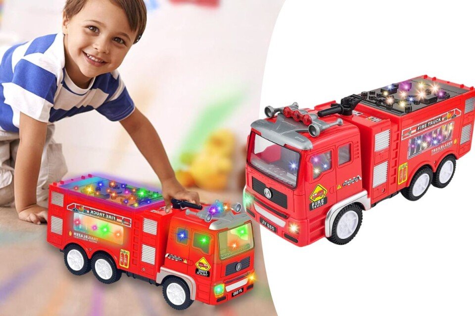 Elektryczny wóz strażacki FireFighter, światła LED 4D i syrena