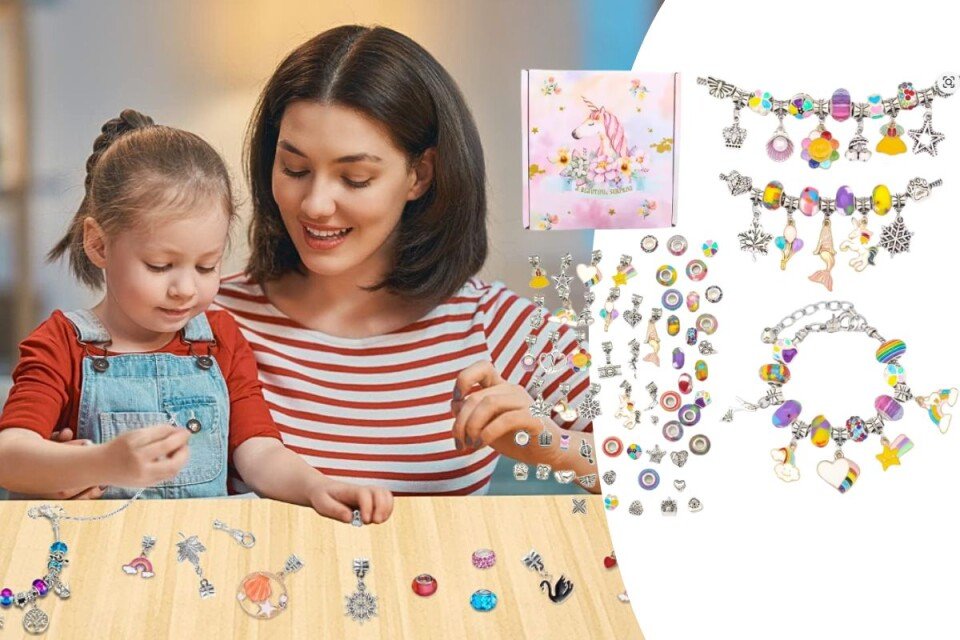 Komplet za izradu narukvica Charmify za djevojčice, 63 dijela