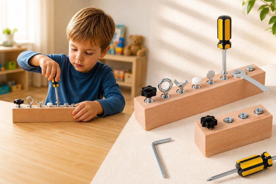 Drewniana tablica Montessori dla dzieci Toddliq, rozwijająca umiejętności