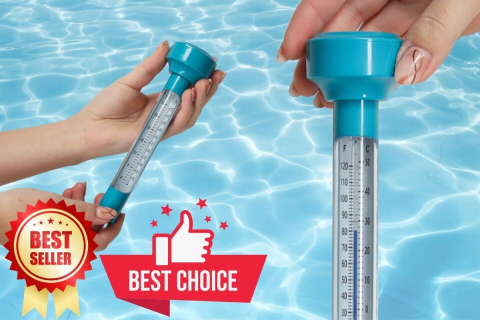Termometro galleggiante per piscina, blu