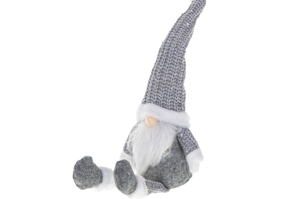 Elfo di Natale con la barba grigia 47 cm