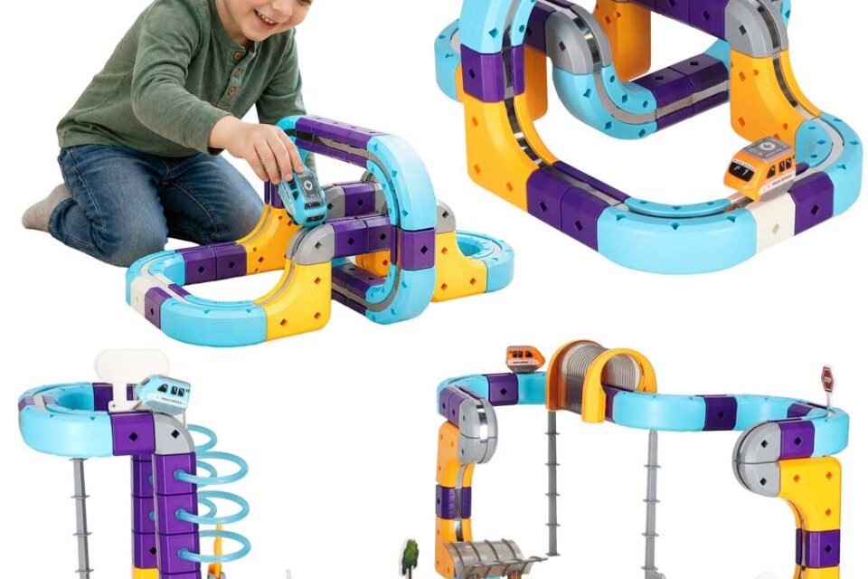 Magnetische Bausteine ​​Rennwagen, 129 Teile