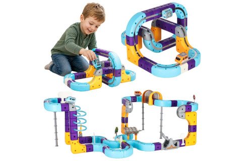 Magnetische Bausteine ​​Rennwagen, 129 Teile