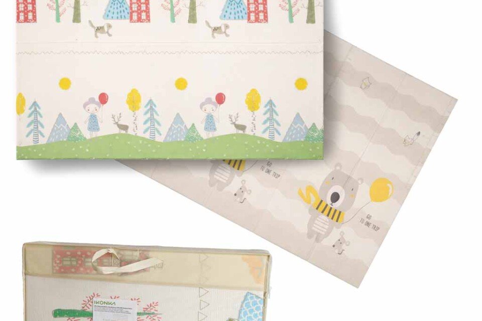 Sklopiva dvostrana pjenasta edukativna prostirka 150x200 cm s motivima drveća i medvjedića