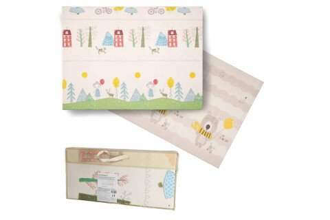 Sklopiva dvostrana pjenasta edukativna prostirka 150x200 cm s motivima drveća i medvjedića