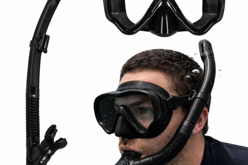 Maska za ronjenje, naočare, disalica, set za disanje, crna