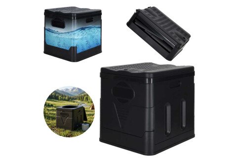 Hordozható, összecsukható utazó WC, 20 literes zsákokkal