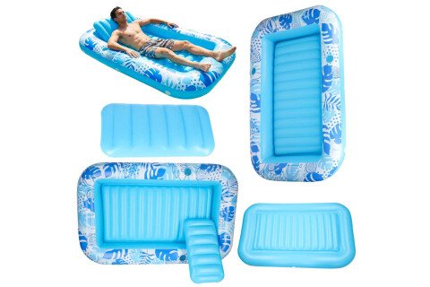 Nafukovací matrace, lehátko s polštářem, modrá