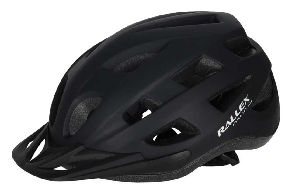 RALLEX kerékpáros sisak nőknek és férfiaknak, állítható, fekete, M 54-58 cm