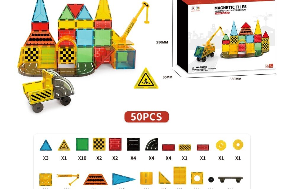 Blocchi magnetici per costruzioni 3D 50 pezzi