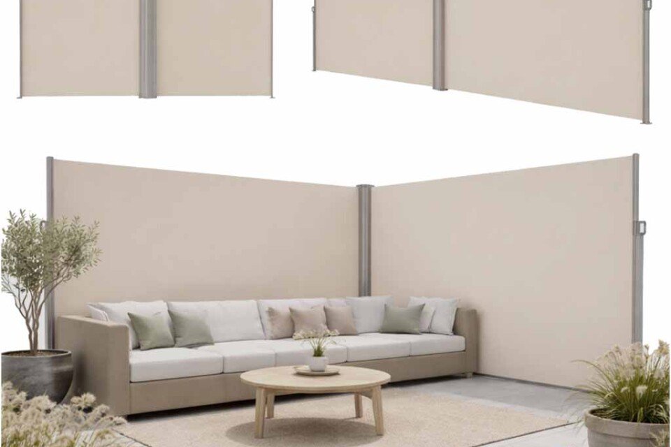 LUARO kutna tenda za terasu, sklopiva 180 x 620 cm, bež