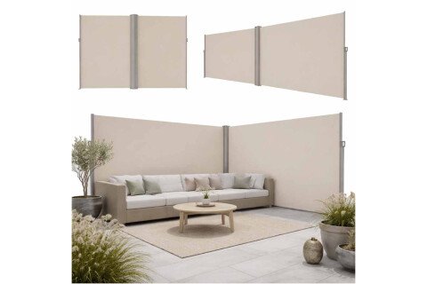 LUARO kutna tenda za terasu, sklopiva 180 x 620 cm, bež