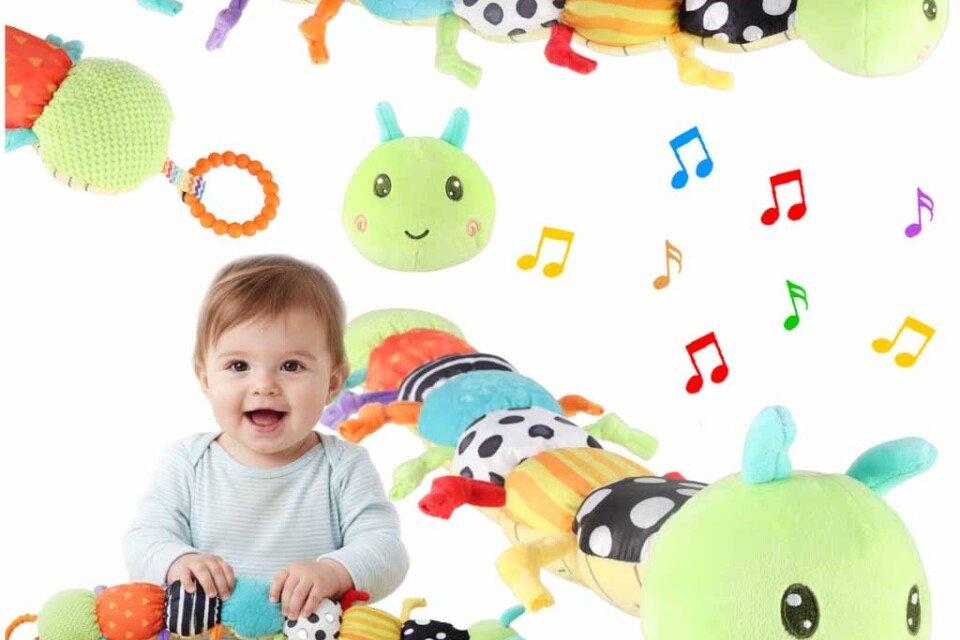 Interaktywna pluszowa muzyczna gąsienica