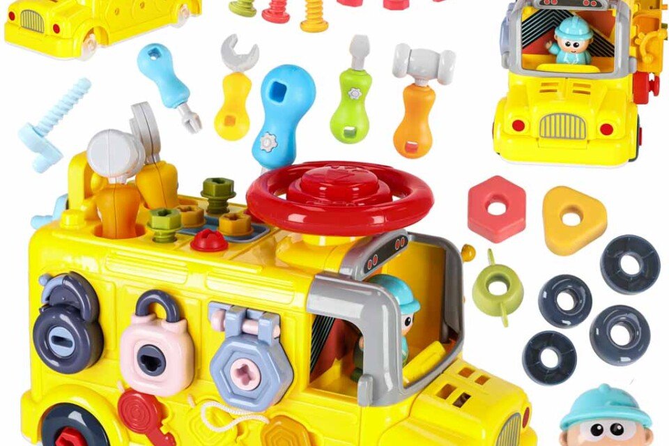 Anleitung zum Festziehen von 6 Schrauben und Schraubendrehern in 1