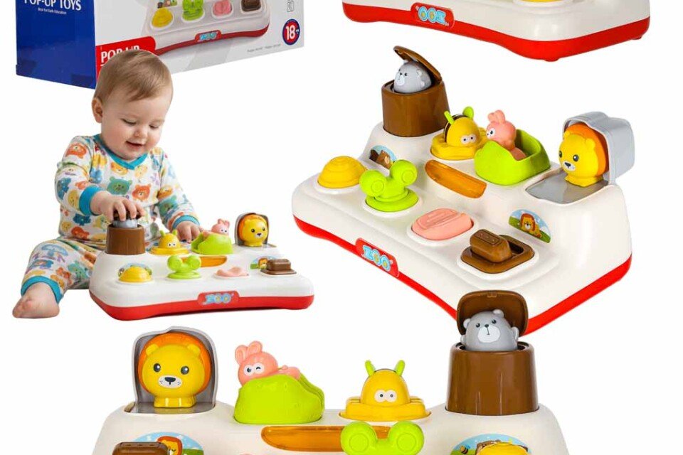 Pädagogisches Tierspielzeug in verschiedenen Farben mit Licht- und Geräuscheffekten