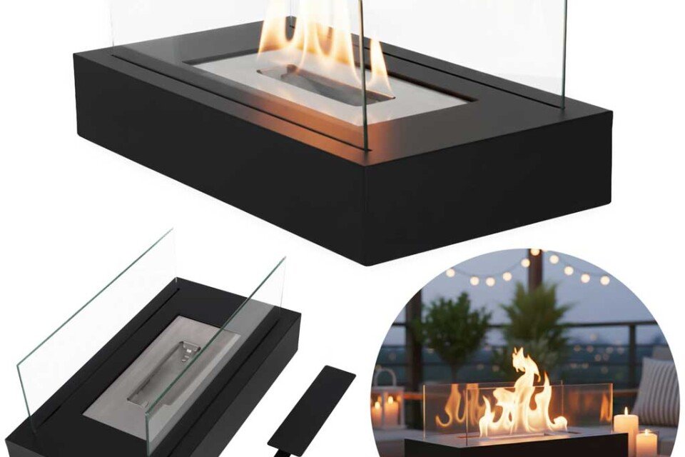 Samostojeći stoni biokamin bez dima na biogorivo, pravougaoni