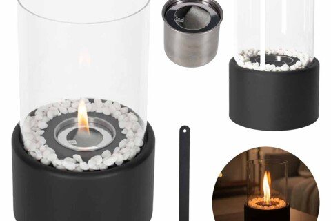 Volně stojící stolní biokrb bez kouře na biopalivo, vertikální