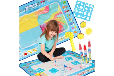 Vodena podloga za slikanje, crtanje vodom, markeri, pečati, šabloni, valjak 100x80cm abeceda