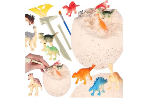 Κιτ αρχαιολογικής ανασκαφής δεινοσαύρου XL, αυγό δεινοσαύρου, 12 φιγούρες