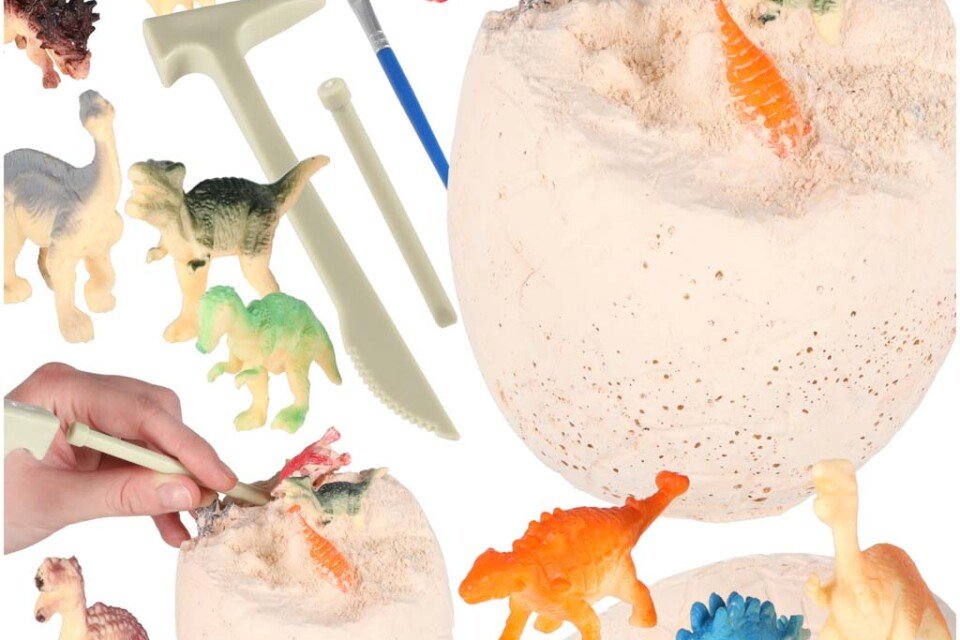 Κιτ αρχαιολογικής ανασκαφής δεινοσαύρου XL, αυγό δεινοσαύρου, 12 φιγούρες