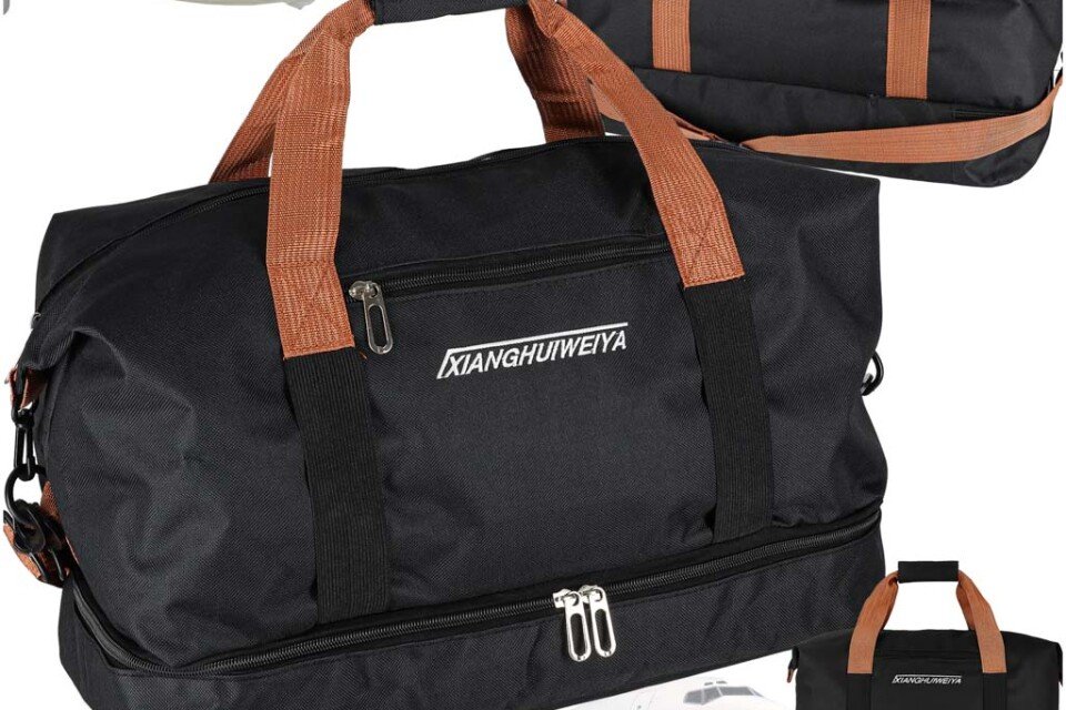 Sportska putna torba, ručni prtljag za avion, turistička, crna
