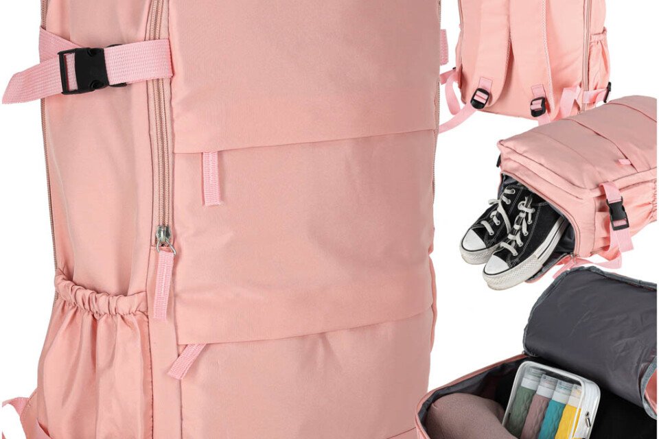 Putni ranac za turistički prtljag roze boje 45x30 cm