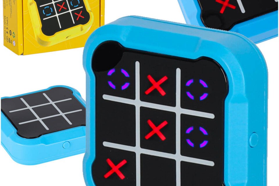 Ηλεκτρονικό παιχνίδι παζλ Tic-tac-toe, φορητή κονσόλα, μπλε