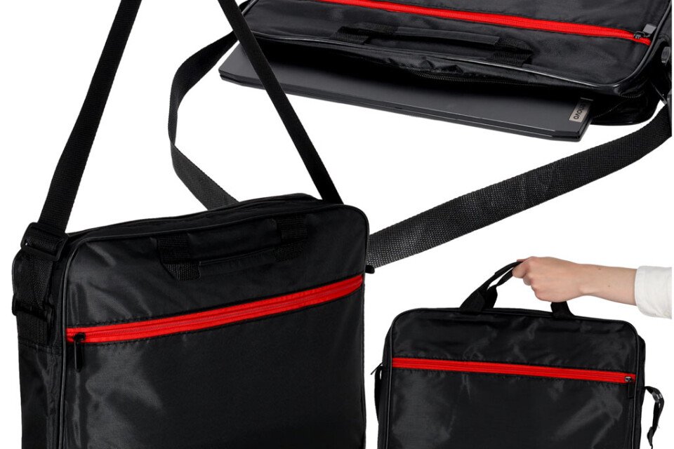 Torba na laptopa 15,6 cala, etui, pokrowiec z paskiem, aktówka, damska, męska, czarna