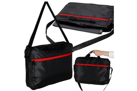 Torba na laptopa 15,6 cala, etui, pokrowiec z paskiem, aktówka, damska, męska, czarna