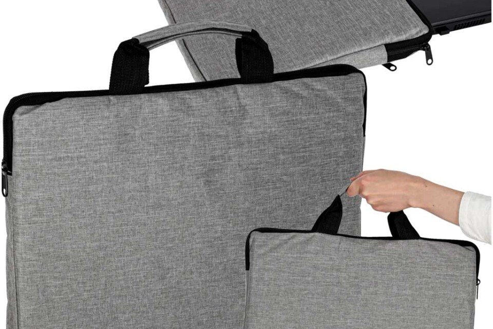 Torba za laptop od 15,6 inča, futrola, rukav, aktovka, žene, muškarci, siva