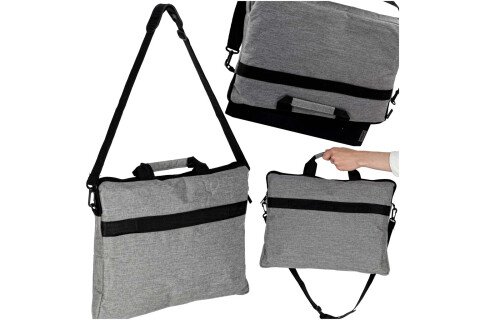 Torba za laptop 15,6 inča, futrola, omot s remenom, aktovka za žene i muškarce, jarko siva
