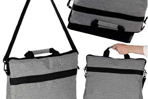 Torba za laptop 15,6 inča, futrola, omot s remenom, aktovka za žene i muškarce, jarko siva