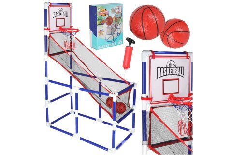 Palla da basket portatile per videogiochi arcade, sport, palla da basket, 2 pompe