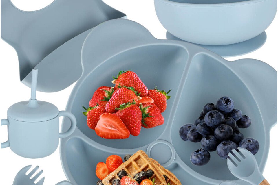 Silikonske zdjelice za djecu, set od 8 komada, boja mente