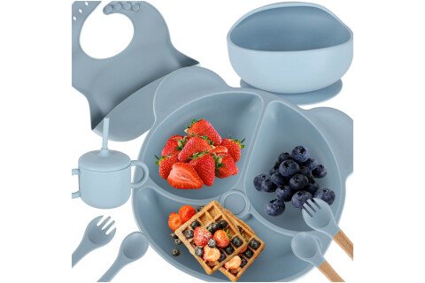 Silikonske zdjelice za djecu, set od 8 komada, boja mente