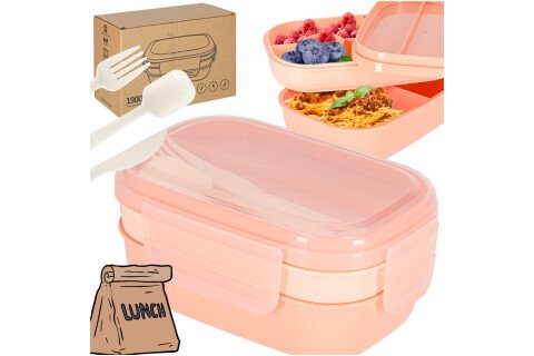 Kutija za ručak s pretincima, podijeljena, 1900 ml, boja marelice