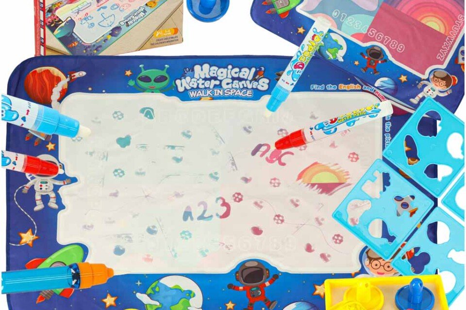 Vodena podloga za slikanje, crtanje vodom, markeri, pečati, šabloni, valjak 120x90cm cosmos