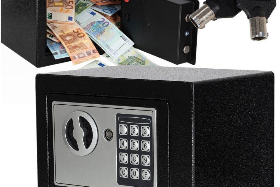 Otthoni széf elektronikus kombinációs zárral és kódolási funkcióval