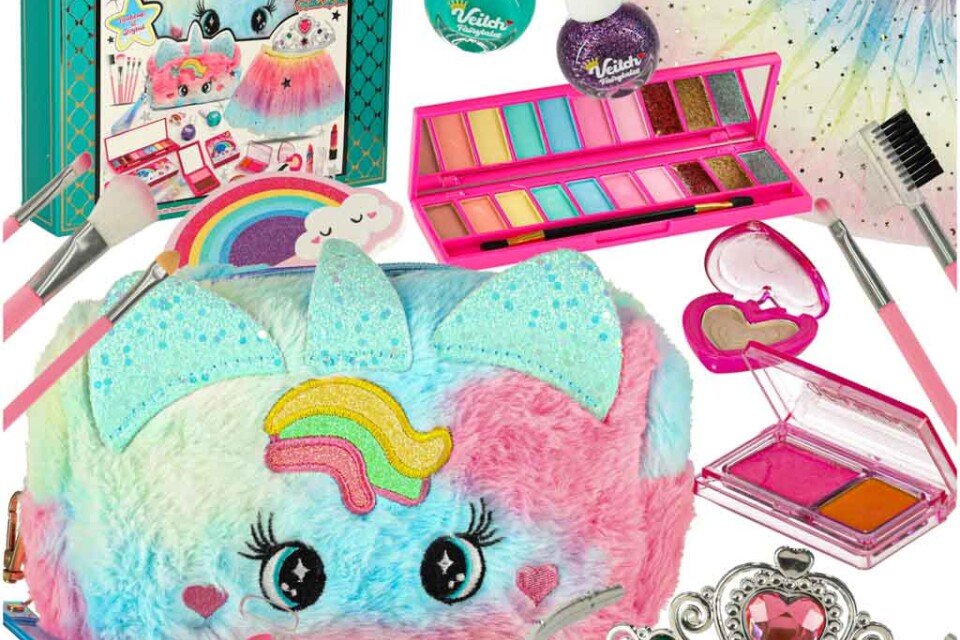 Kosmetika na líčení, laky na líčení, kosmetická taštička, sukně, sada 22 kusů