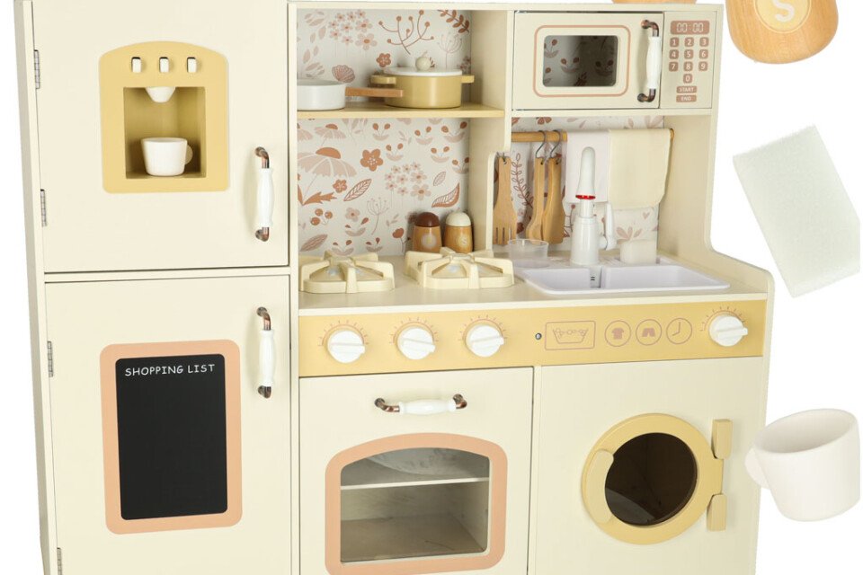 Gyerekkonyhai fa vízcsap hanggal és fénnyel 90 cm