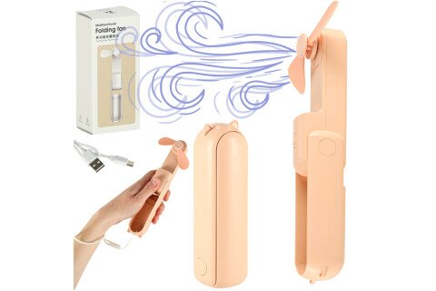 Wentylator biurkowy mini wentylator ręczny składany przenośny wentylator USB różowy