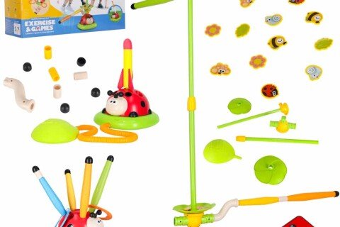 Arcade játék gyerekeknek, forgó bot, céllövészet, 5 az 1-ben katicabogár