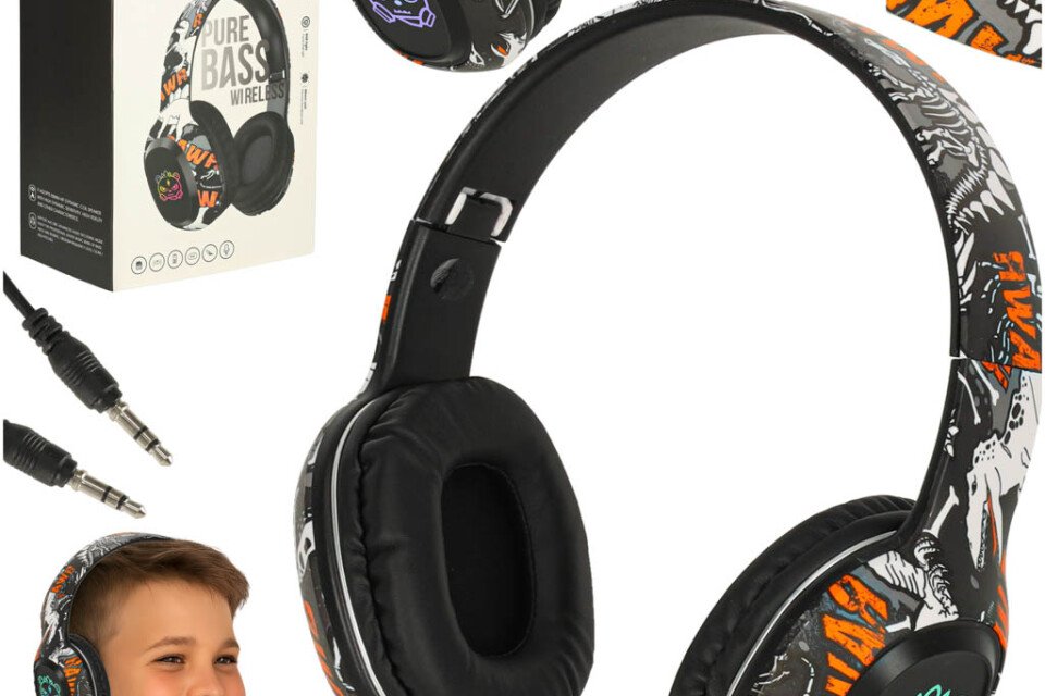 Bežične Bluetooth gaming sportske slušalice s preklopnim ušima, crne