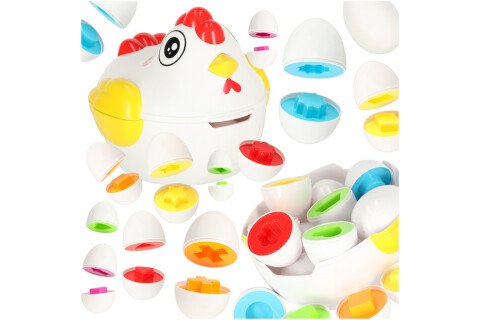 Vzdělávací puzzle na třídění vajec, 12 dílků, kuře