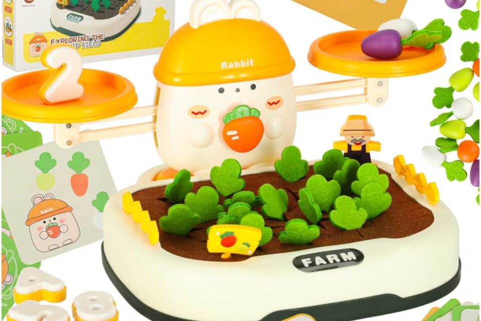 Desková hra s dovednostmi pro rodiny s dětmi - mrkvové pole