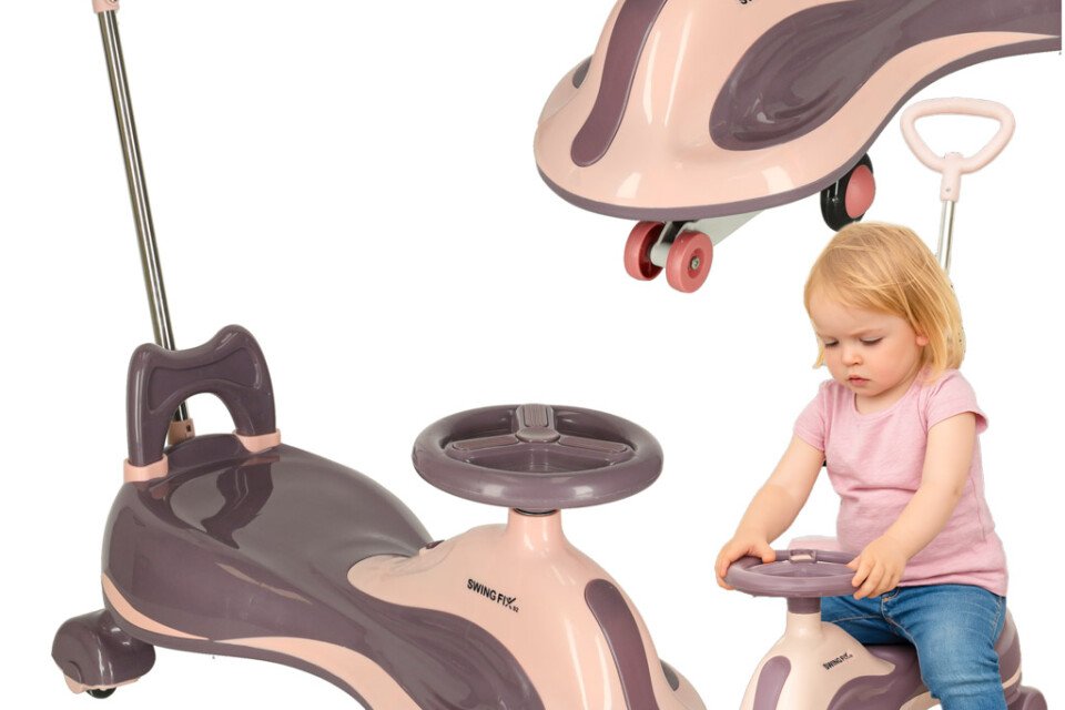 Hulajnoga grawitacyjna LED Swing FIX S2 z rączką, fioletowa, maks. 100 kg