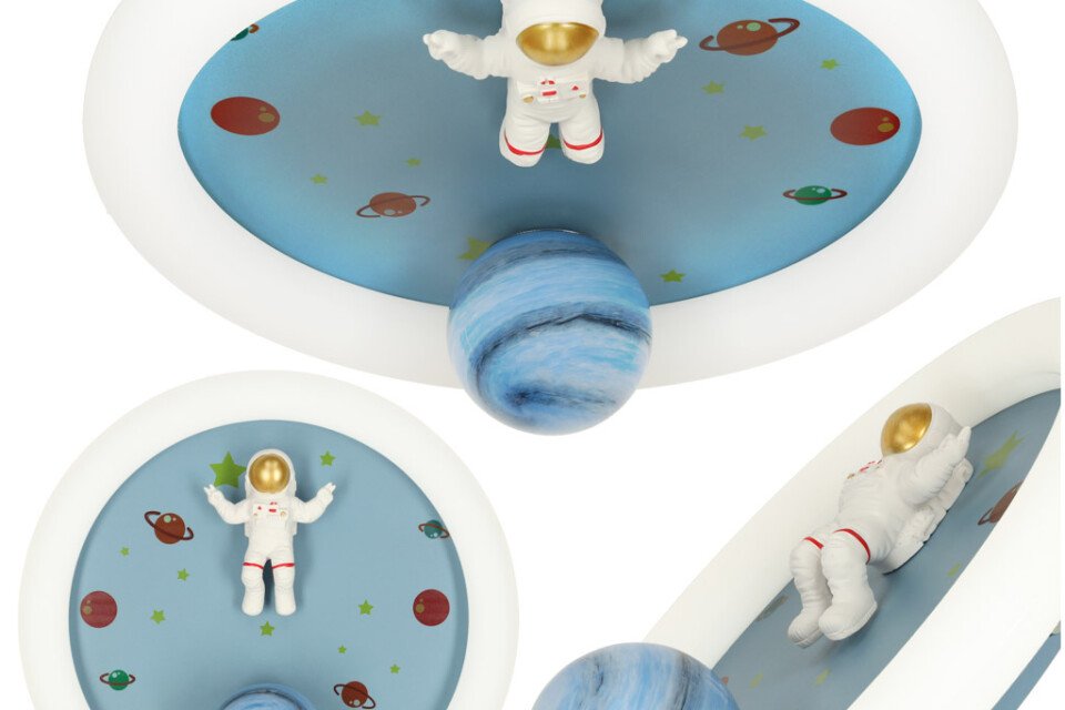 Lampada da soffitto a LED per cameretta bambini, dimmerabile, LUMELA + telecomando astronauta